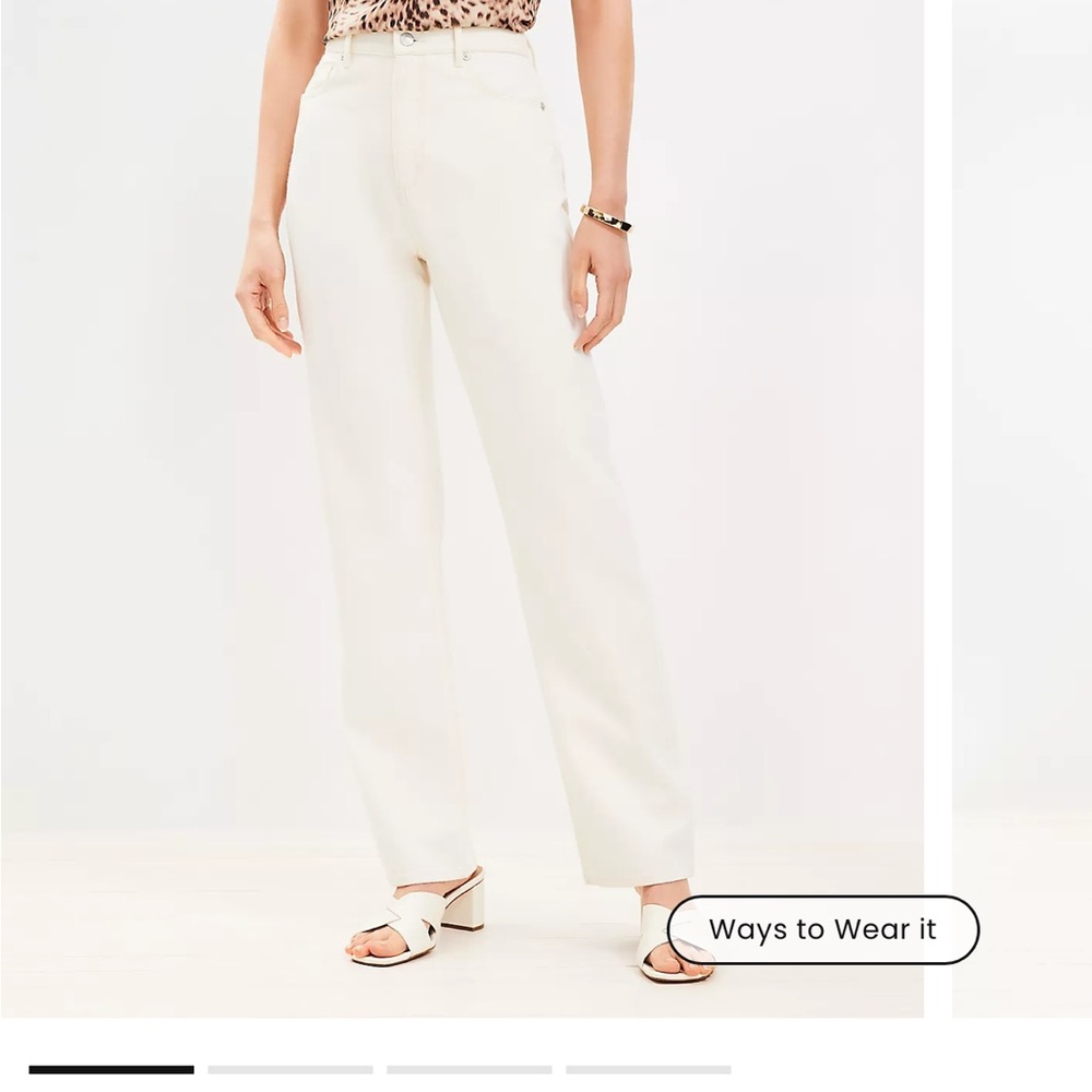 Loft Cream High-Waisted Pants